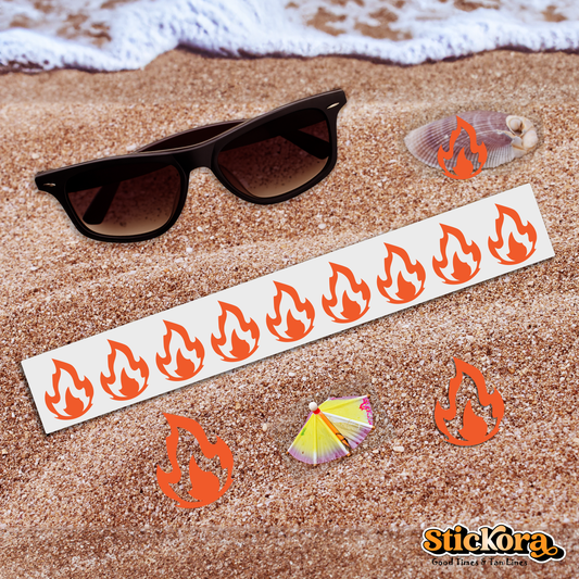 Fire Spray Tanning Stickers | Flame Fire Emoji