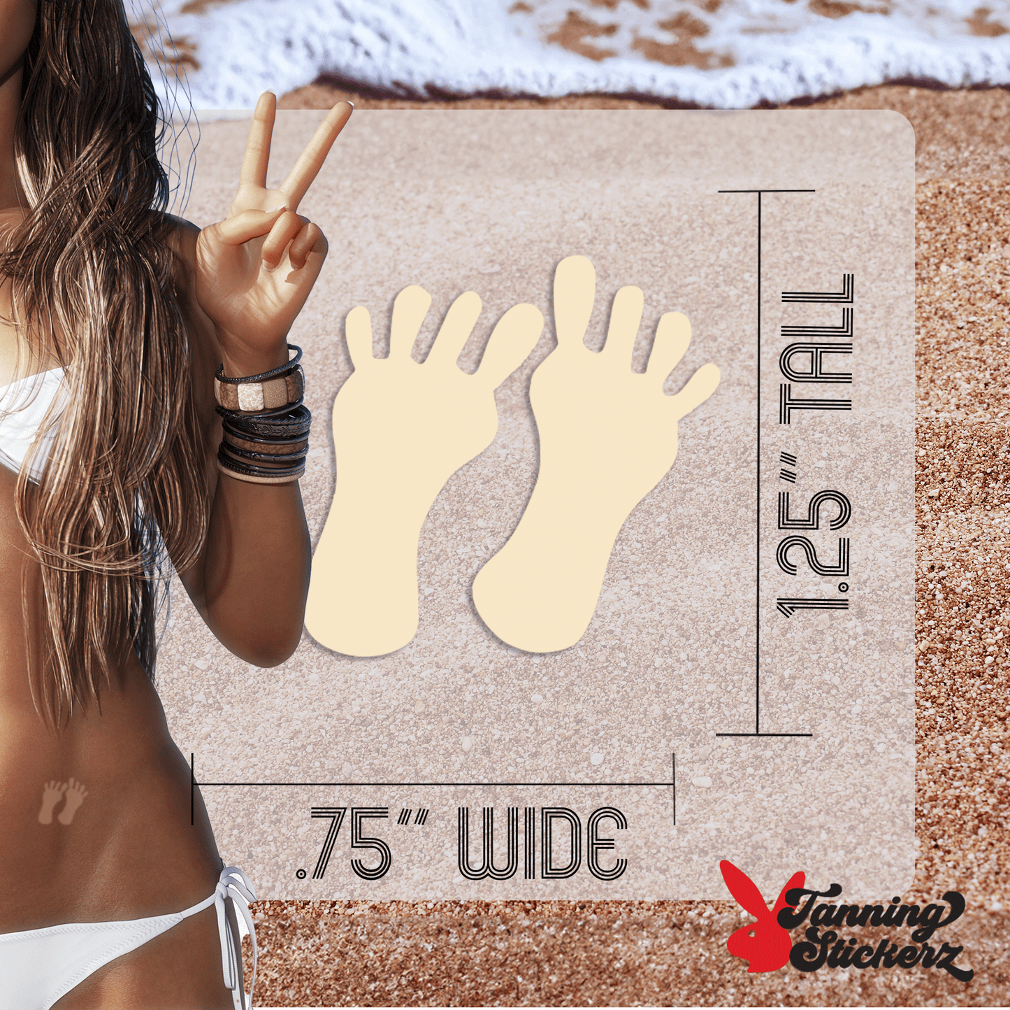 Footprints Feet Tanning Stickers | Spray Tan