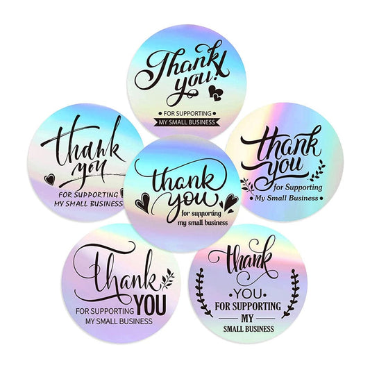Thank You For Supporting My Small Business 1" Silver Stickers