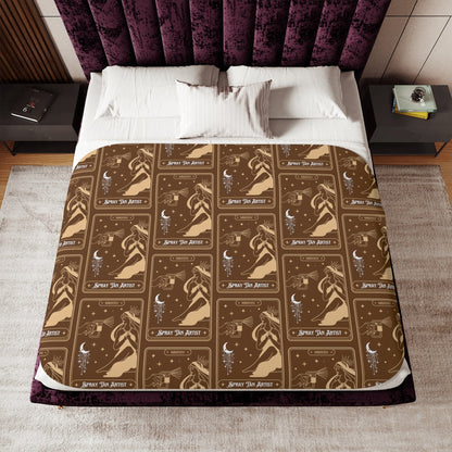 Spray Tan Artist Tarot Card Sherpa Blanket