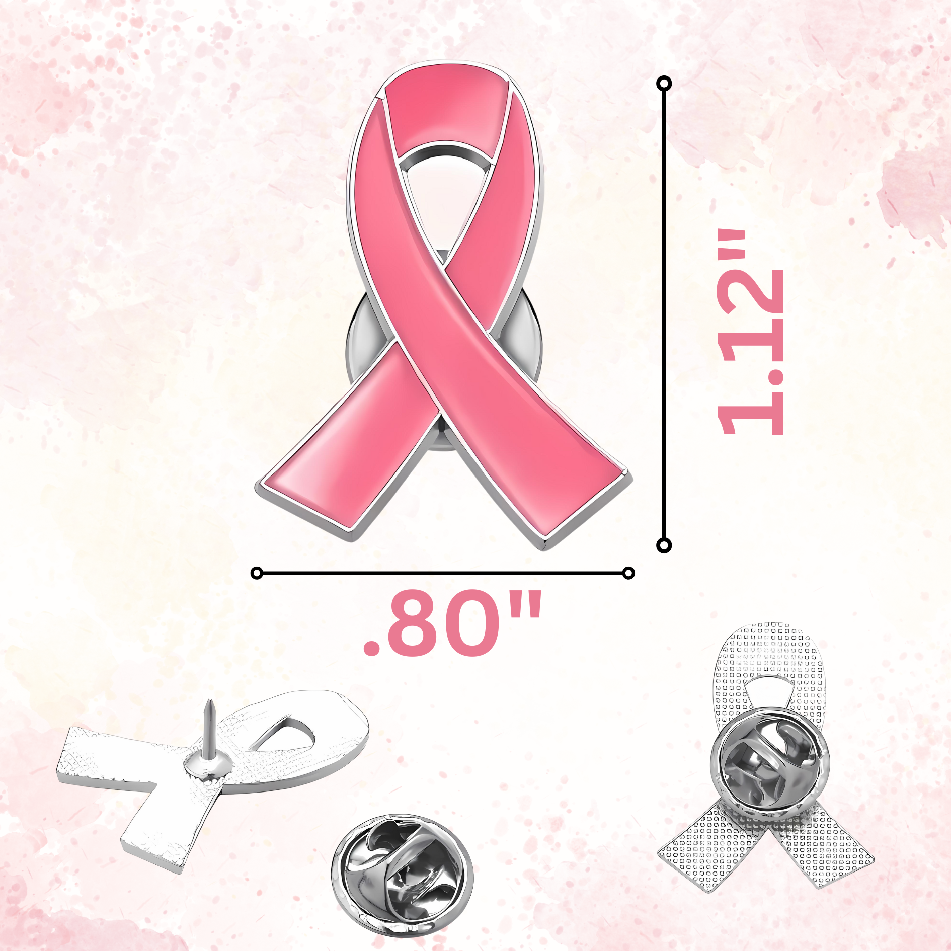 Pink Ribbon Lapel Pin Office Breast Cancer Awareness Hat Pin