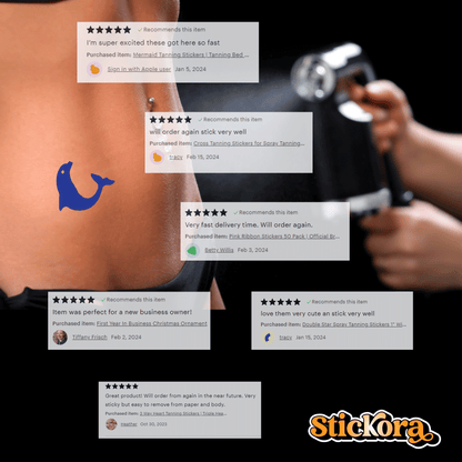 Dolphin Tanning Stickers | Spray Tan