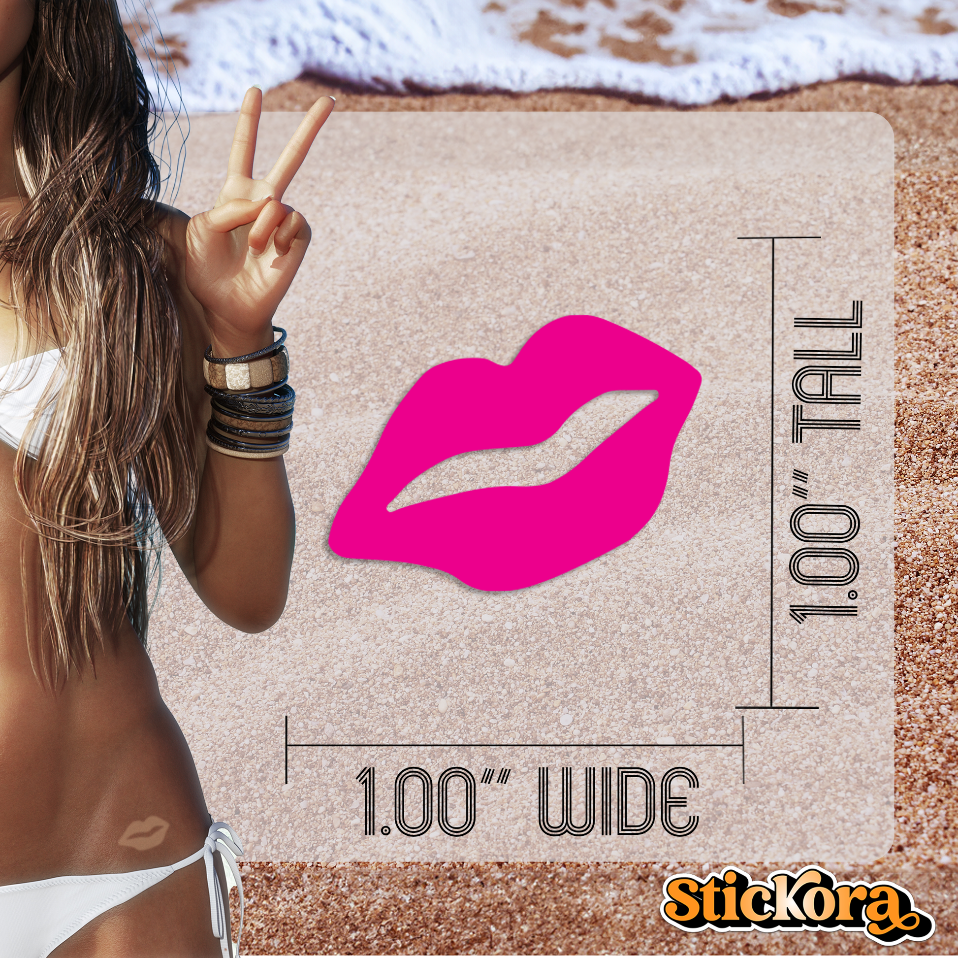 Pink Lips Tanning Stickers Measure Your TanLips Tanning Stickers | Pink Lips | Spray Tan