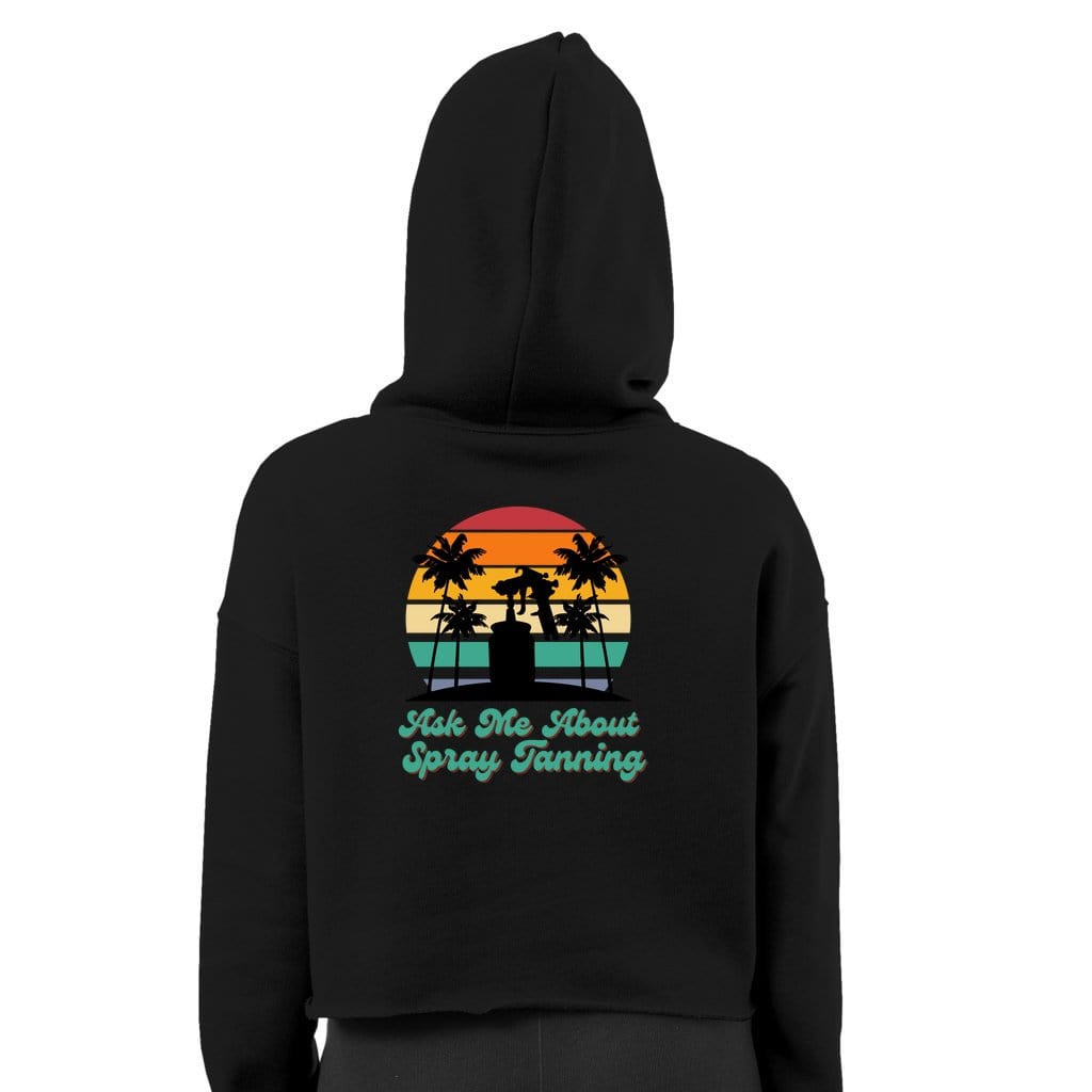 Spray Tan Artist Front Lightweight Cropped Hoodie