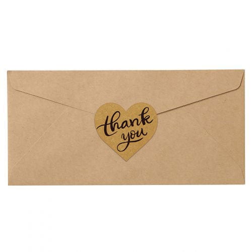 Thank You Heart Stickers 1.5" A Heartfelt Thank You For Being A Customer