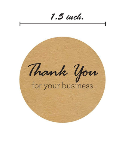 Thank You for Your Business Stickers 100 Pack 1.5" Round