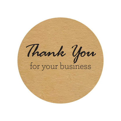 Thank You for Your Business Stickers | 100 Pack | 1.5" Inch Round Natural KraftThank You for Your Business Stickers 100 Pack 1.5" Round