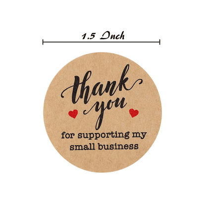 Thank You For Supporting My Small Business Stickers | 100 Pack Kraft