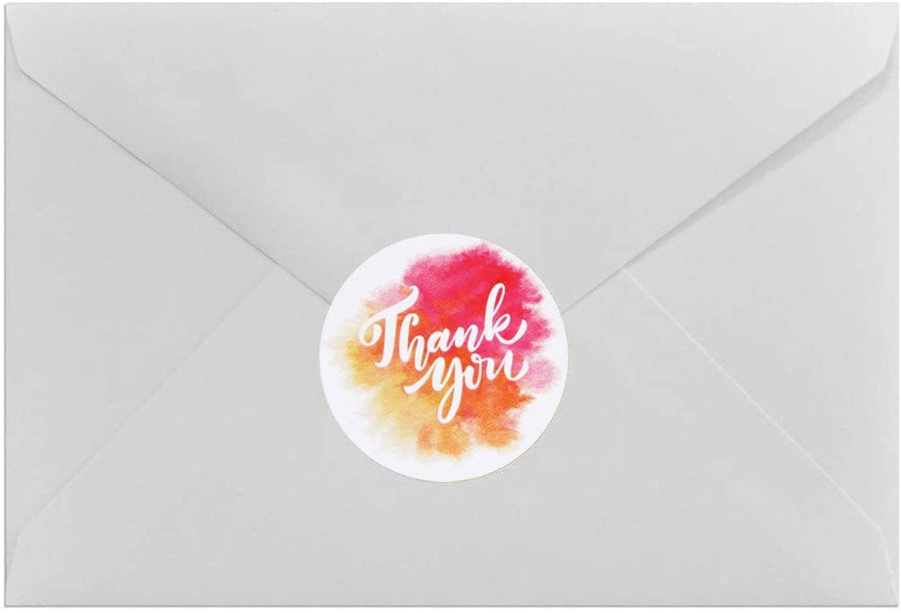 Thank You Splash Stickers 100 Pack | 1.5" Inch | 8 Vibrant Designs