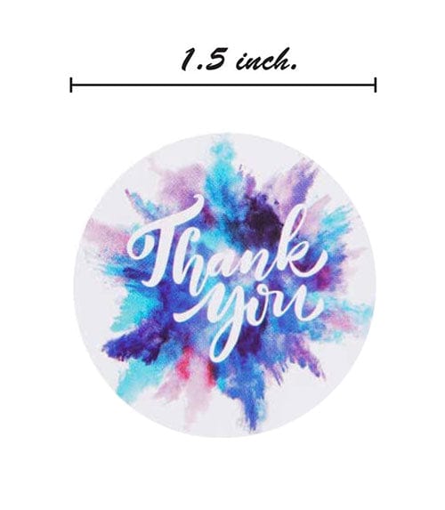 Thank You Splash Stickers 100 Pack | 1.5" Inch | 8 Vibrant Designs