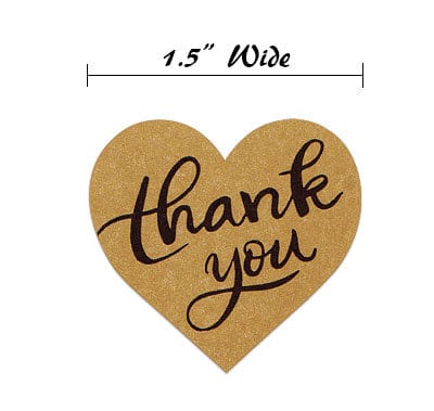 Thank You Heart Stickers 1.5" A Heartfelt Thank You For Being A Customer