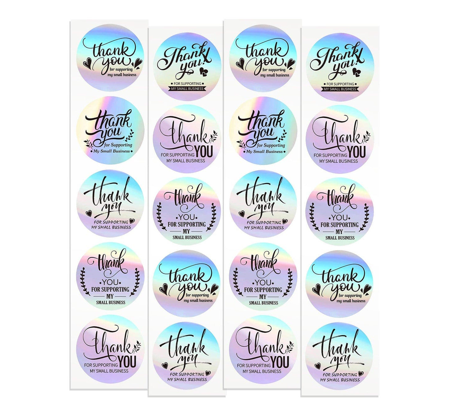 Thank You For Supporting My Small Business 1.5" Silver Stickers