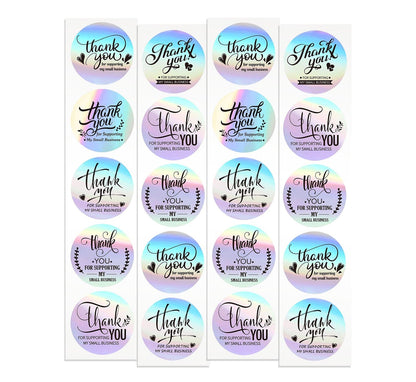 Thank You For Supporting My Small Business 1.5" Silver Stickers