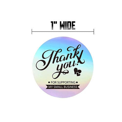 Thank You For Supporting My Small Business 1" Silver Stickers 100 Pack