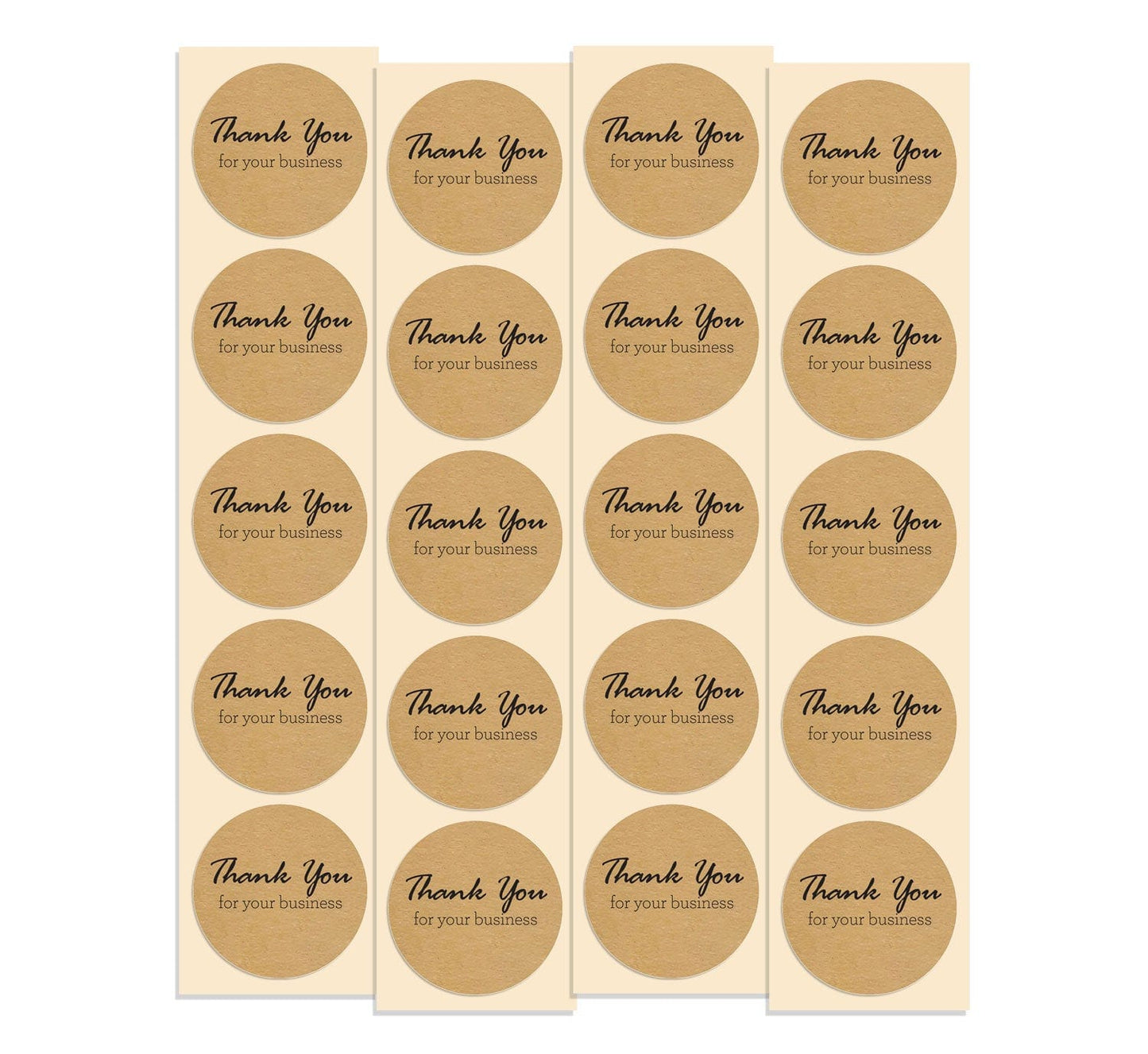 Thank You for Your Business Stickers 100 Pack 1.5" Round