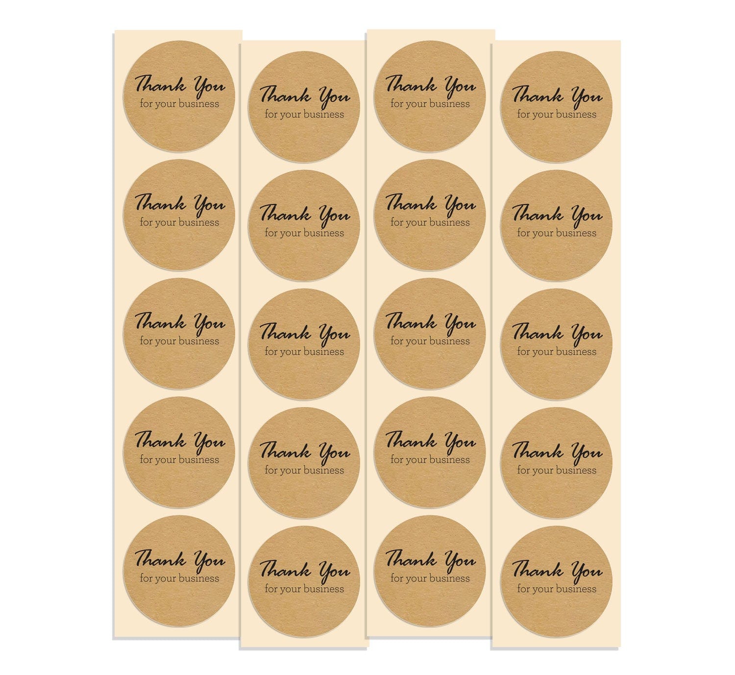 Thank You for Your Business Stickers 100 Pack 1.5" Round