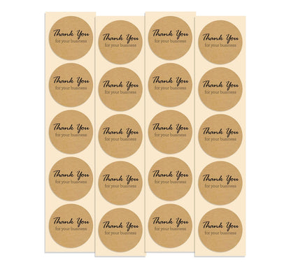 Thank You for Your Business Stickers 100 Pack 1.5" Round