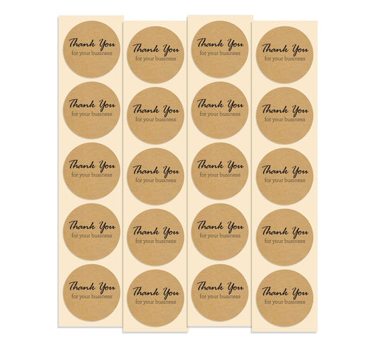 Thank You for Your Business Stickers 100 Pack 1.5" Round