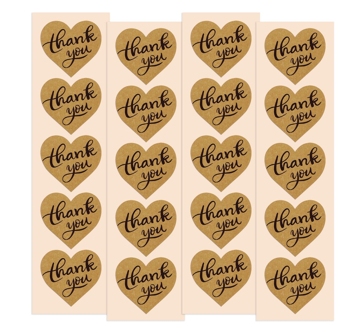 Thank You Heart Stickers 1.5" Heartfelt Thank You For Being A Customer!