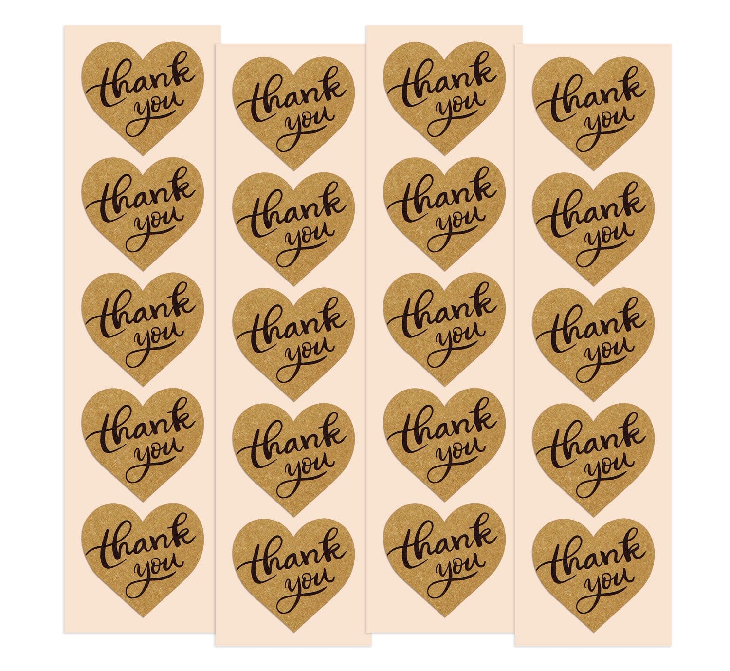 Thank You Heart Stickers 1.5" Heartfelt Thank You For Being A Customer!