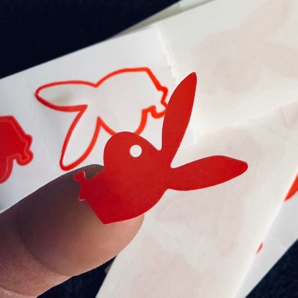 Playboy Bunny w/Tie Tanning Stickers Facing Left, Spray Tanning, Tanning Bed, Playboy, Laying Outdoors