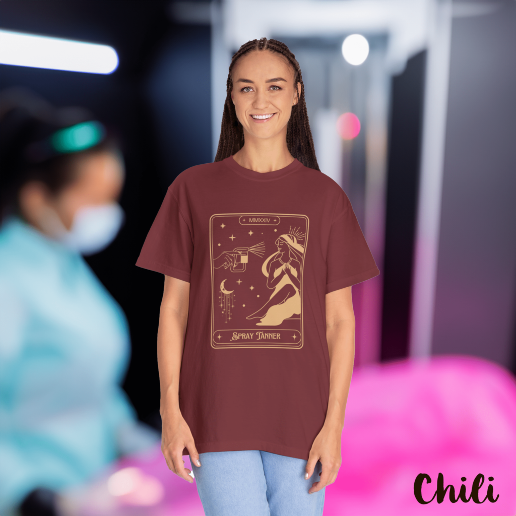Spray Tanner Tarot Card T-Shirt - Image 7