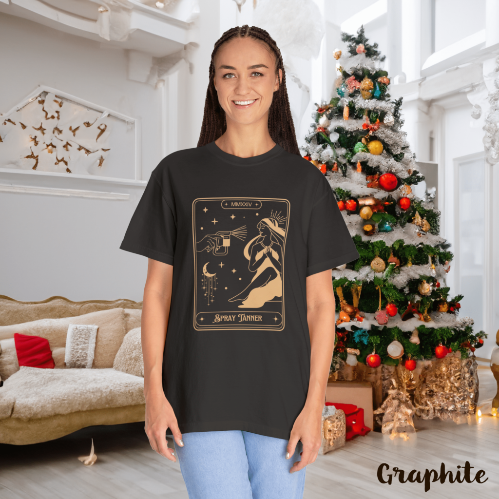 Spray Tanner Tarot Card T-Shirt - Image 4