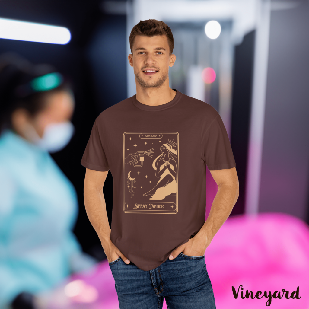 Spray Tanner Tarot Card T-Shirt - Image 6
