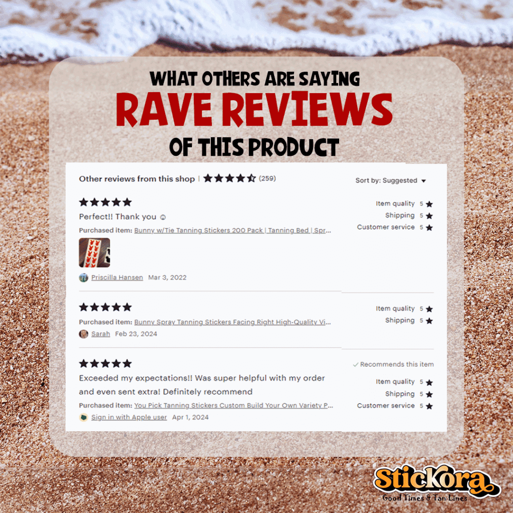 Bunny w/Tie Tanning Stickers Tie Facing Left - Image 6