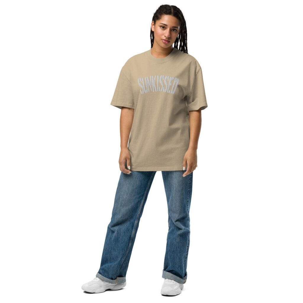 Sunkissed Premium Oversized Embroidered Faded T-Shirt - Image 5