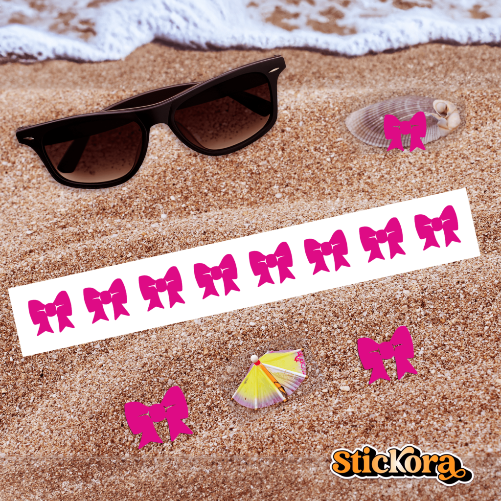 Bow Pink Tanning Stickers - Image 3