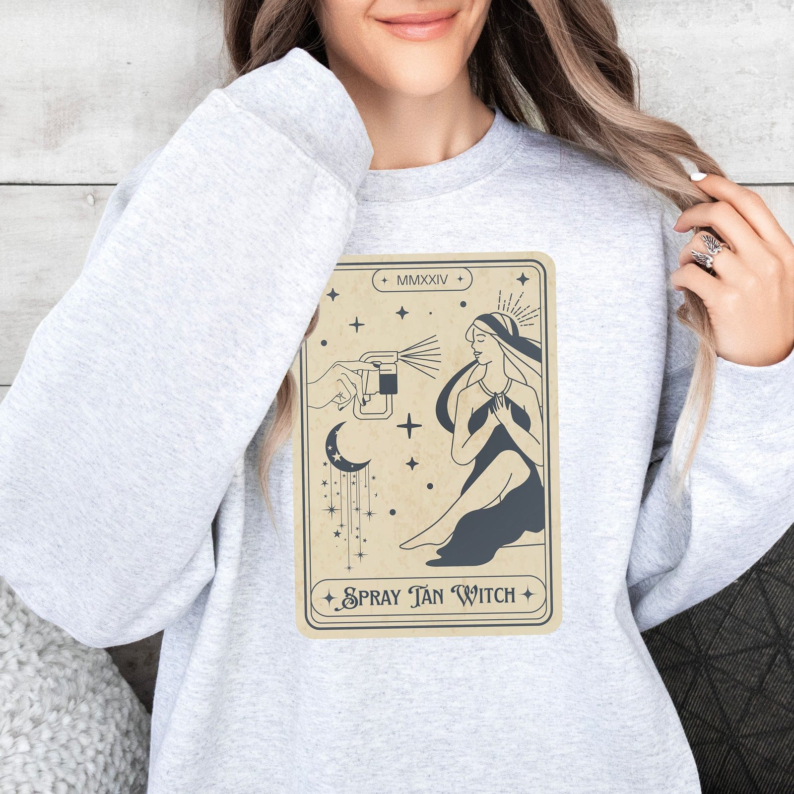Spray Tan Artist Tarot Card Sweatshirt - Image 4