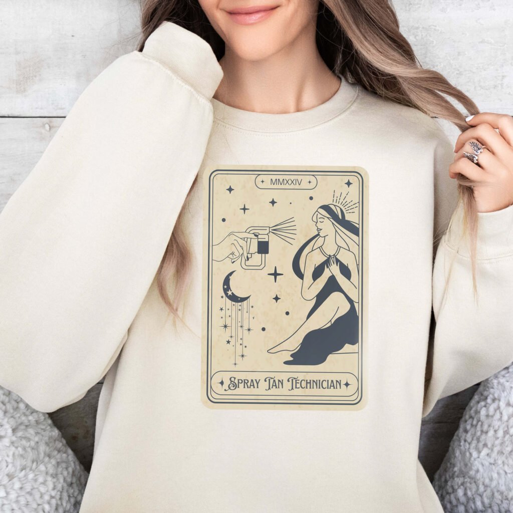 Spray Tan Artist Tarot Card Sweatshirt - Image 2
