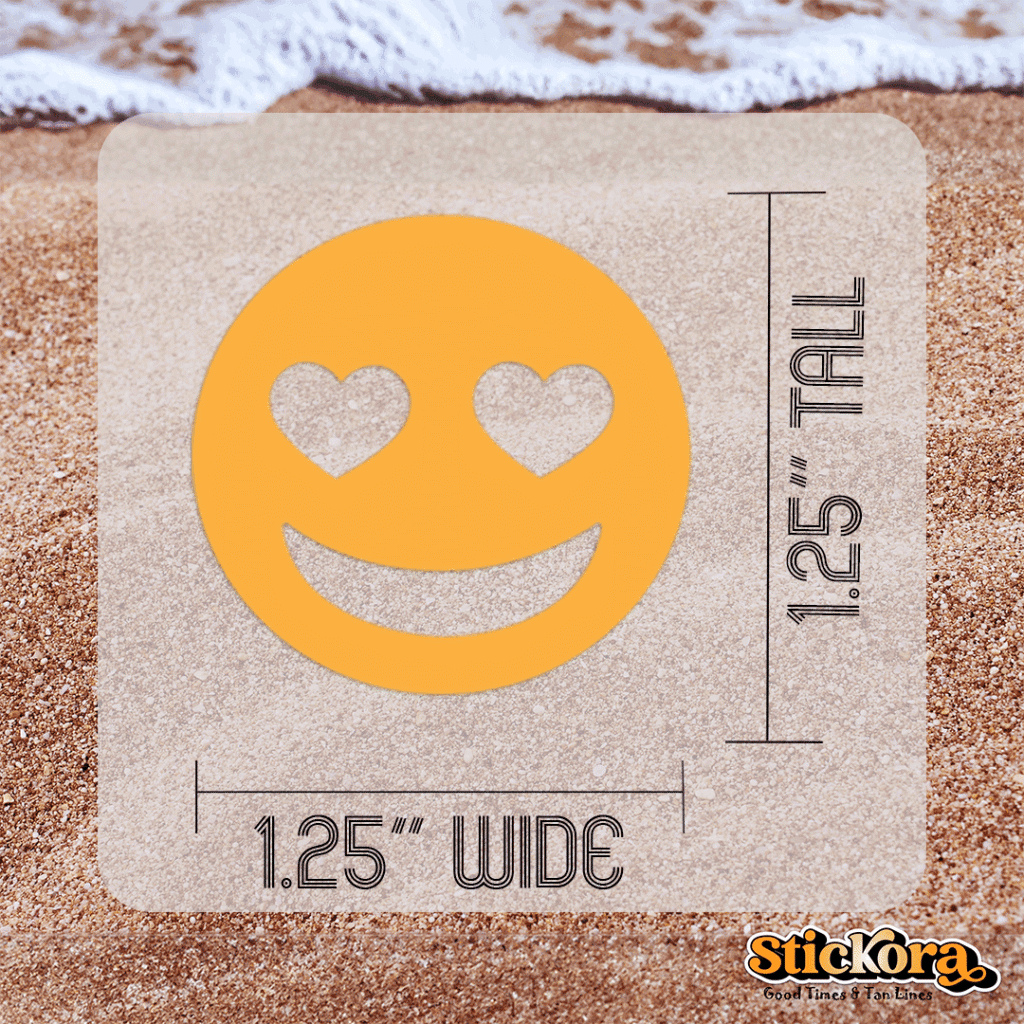 Large Smiley Face Spray Tan Stickers Heart Eyes - Image 3