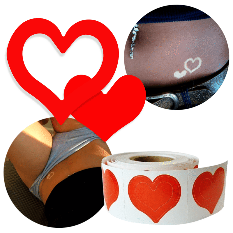 Hearts 3 Way Triple Heart Tanning Stickers