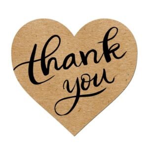 Thank You Heart Stickers 1.5" A Heartfelt Thank You For Being A Customer