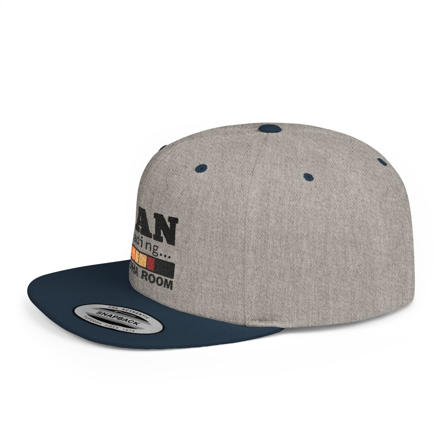 Tan Loading Embroidered Customizable Snapback Cap - Image 5