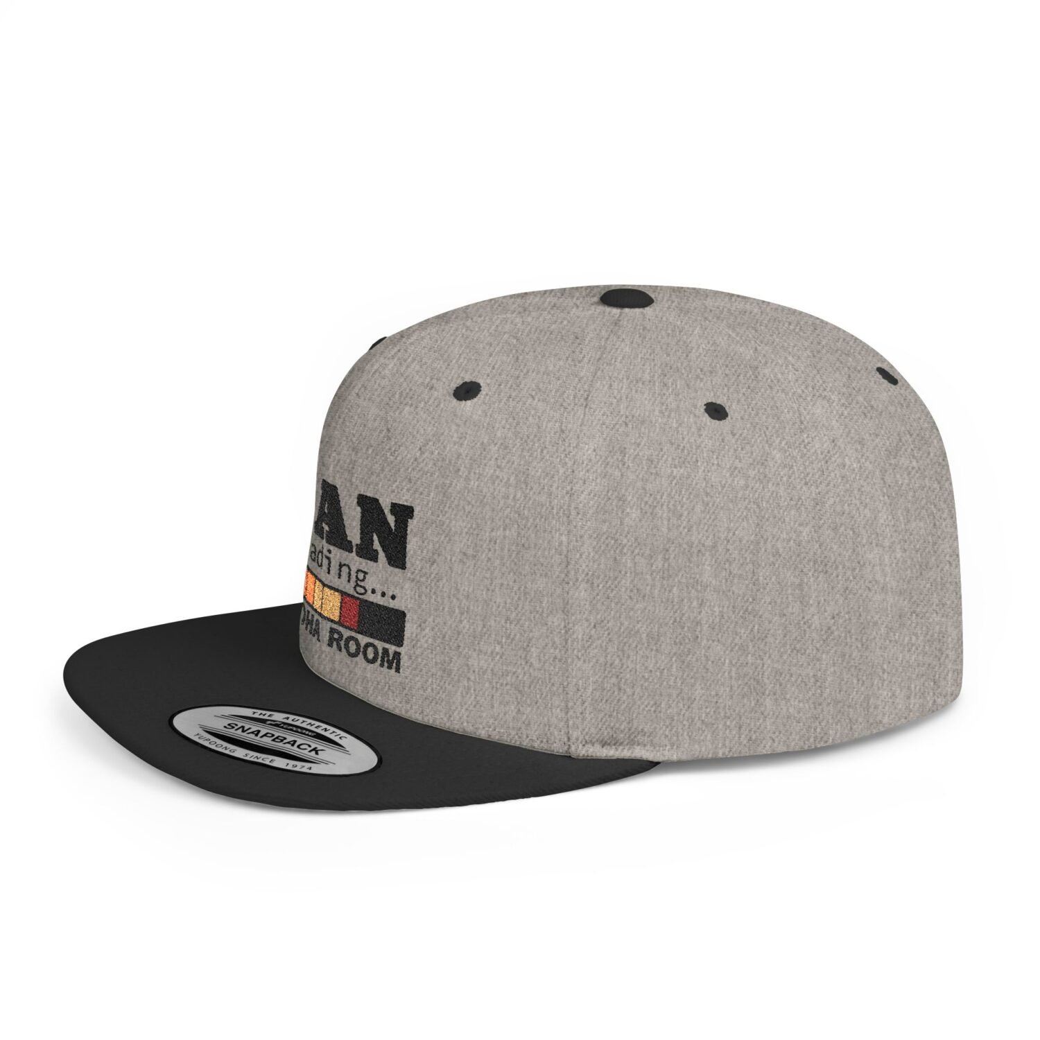 Tan Loading Embroidered Customizable Snapback Cap - Image 8