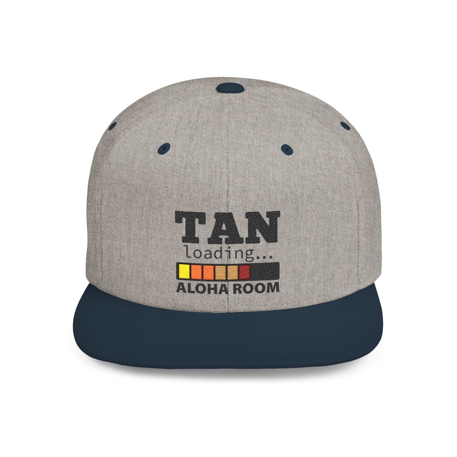 Tan Loading Embroidered Customizable Snapback Cap - Image 3