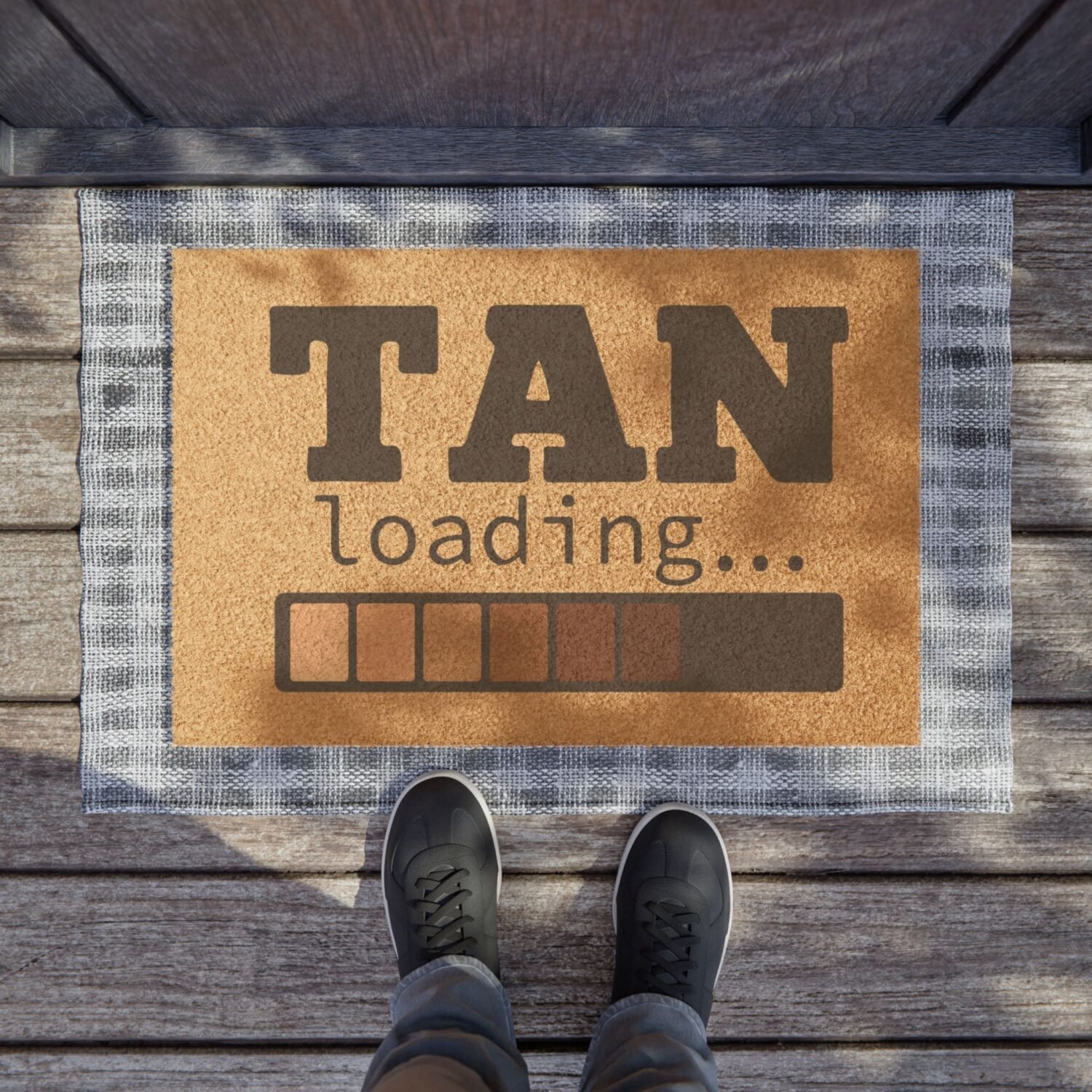 Tanner's "Caution Tan Loading" 24 x 16 Large Plush Doormat. Perfect Gift for any Spray Tan Artist, Tanner or Salon Decor. Great Quality. - Image 3