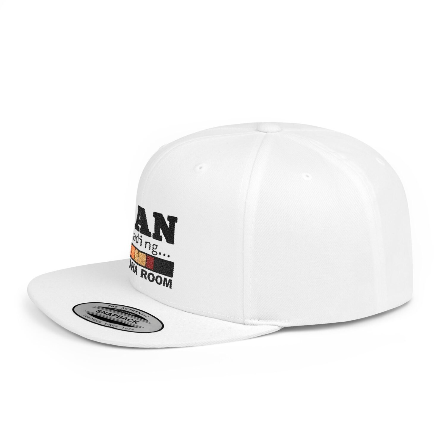 Tan Loading Embroidered Customizable Snapback Cap - Image 2