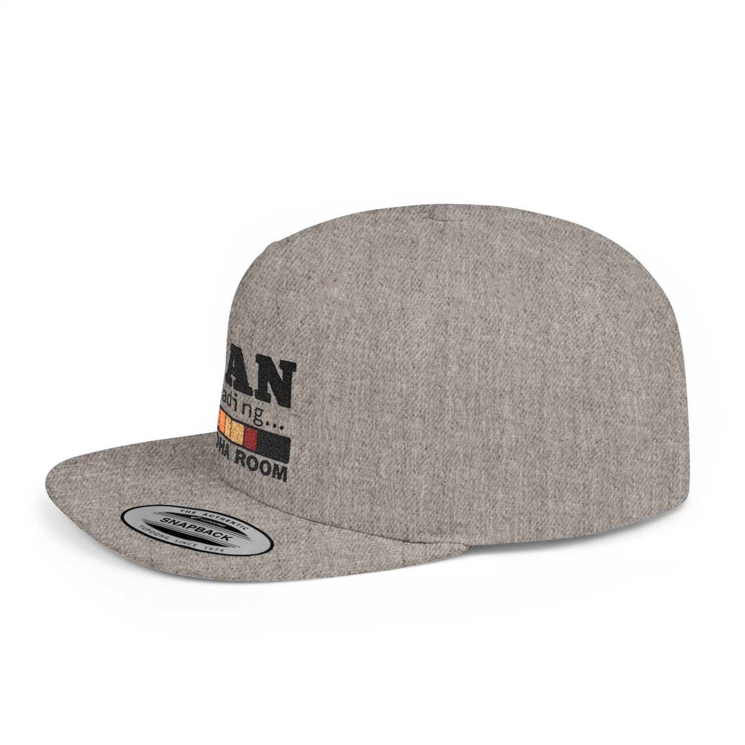 Tan Loading Embroidered Customizable Snapback Cap - Image 11