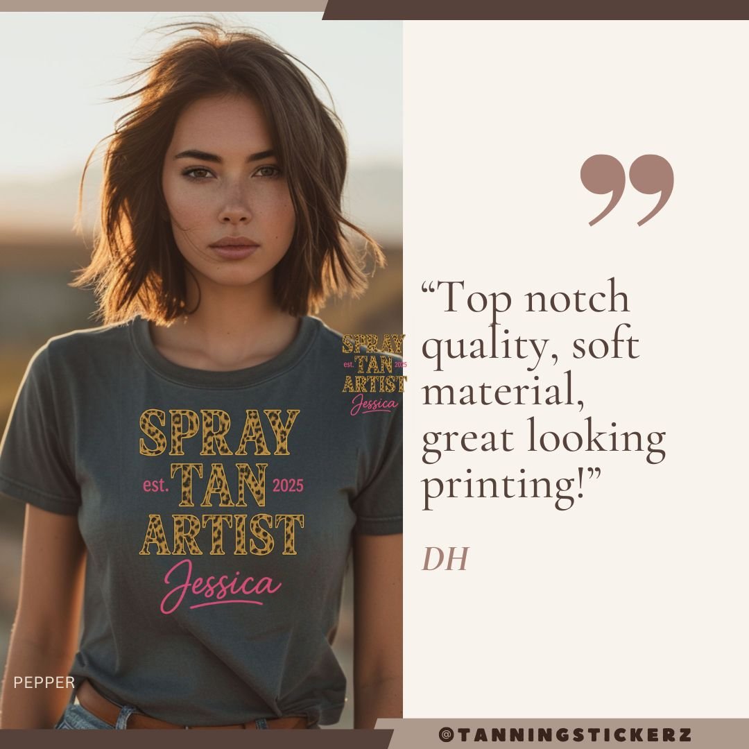 Spray Tan Artist T-Shirt Leopard Print - Image 3