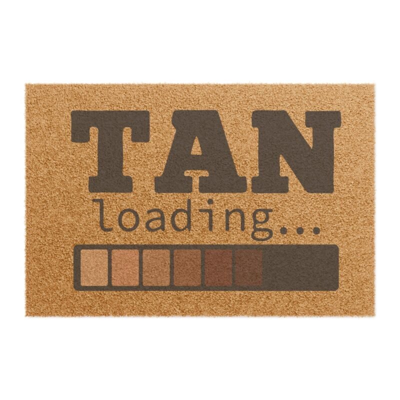 Tanner's "Caution Tan Loading" 24 x 16 Large Plush Doormat. Perfect Gift for any Spray Tan Artist, Tanner or Salon Decor. Great Quality.