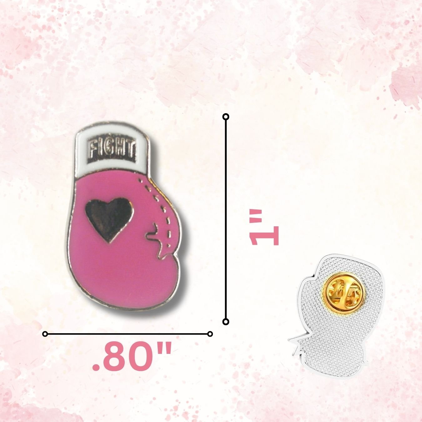 Pink Ribbon Boxing Glove Lapel Pin - Image 5