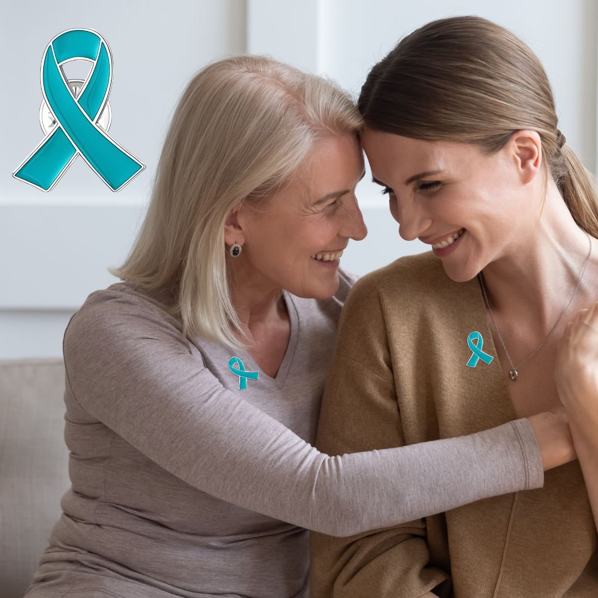 Teal Ribbon Awareness Lapel Pins - Image 3