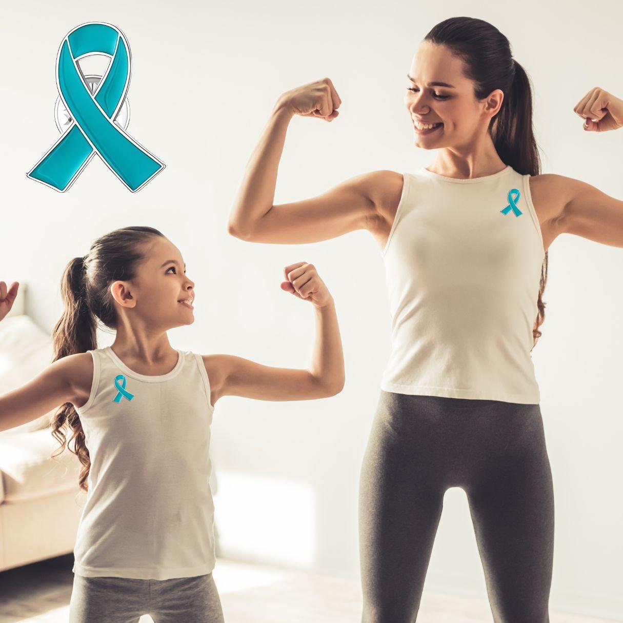 Teal Ribbon Awareness Lapel Pins - Image 5
