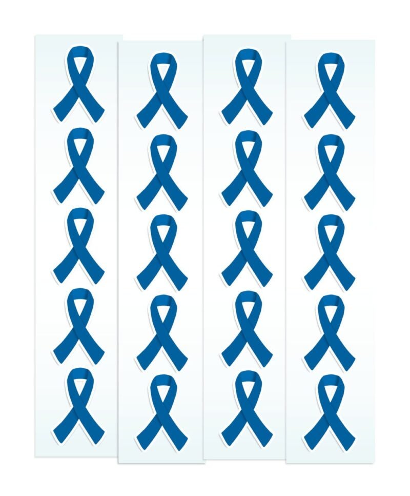 Blue Ribbon Awareness Stickers | 1.5" Tall