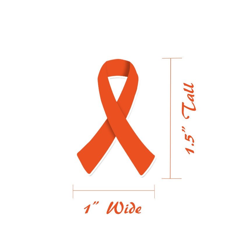 Orange Ribbon Awareness Stickers | 1.5" Tall - Image 2