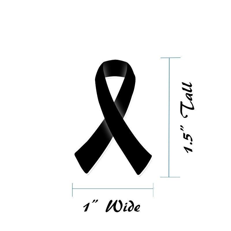 Black Ribbon Awareness Stickers | 1.5" Tall - Image 4